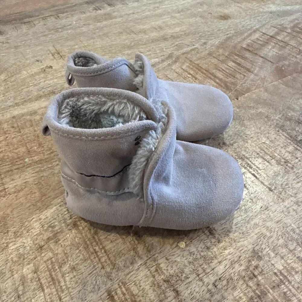 Surprize Stride Rite Charlie Toddler Boys S (6-12M) Brown Faux Fur Lined Booties